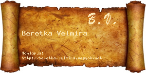 Beretka Velmira névjegykártya
